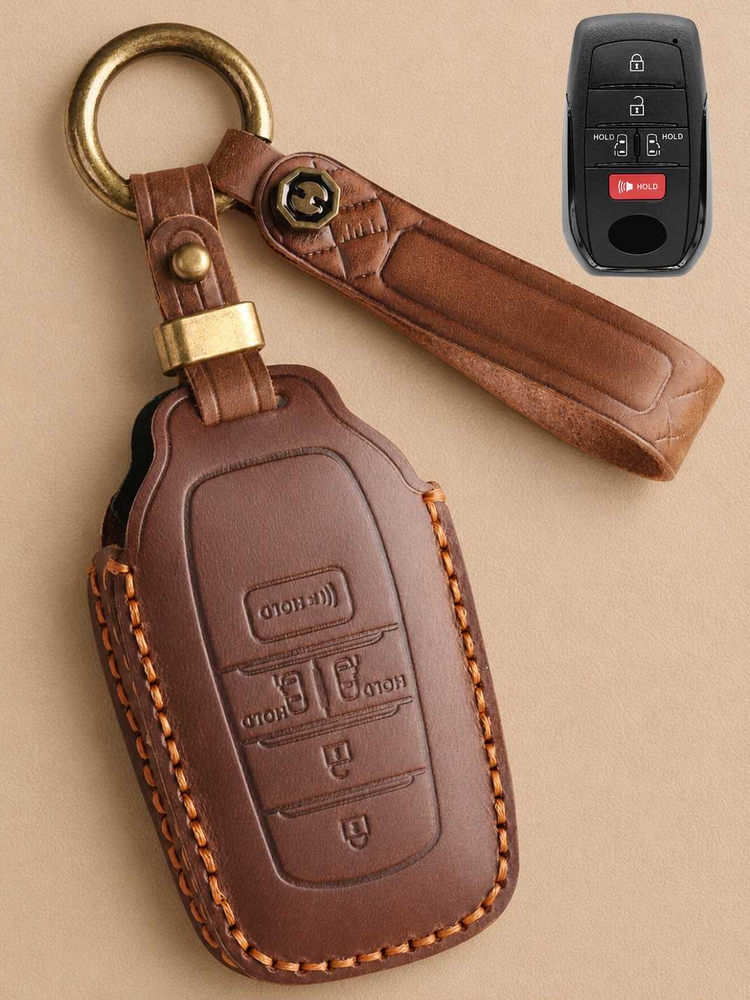 Premium Genuine Leather Toyota Key Cover