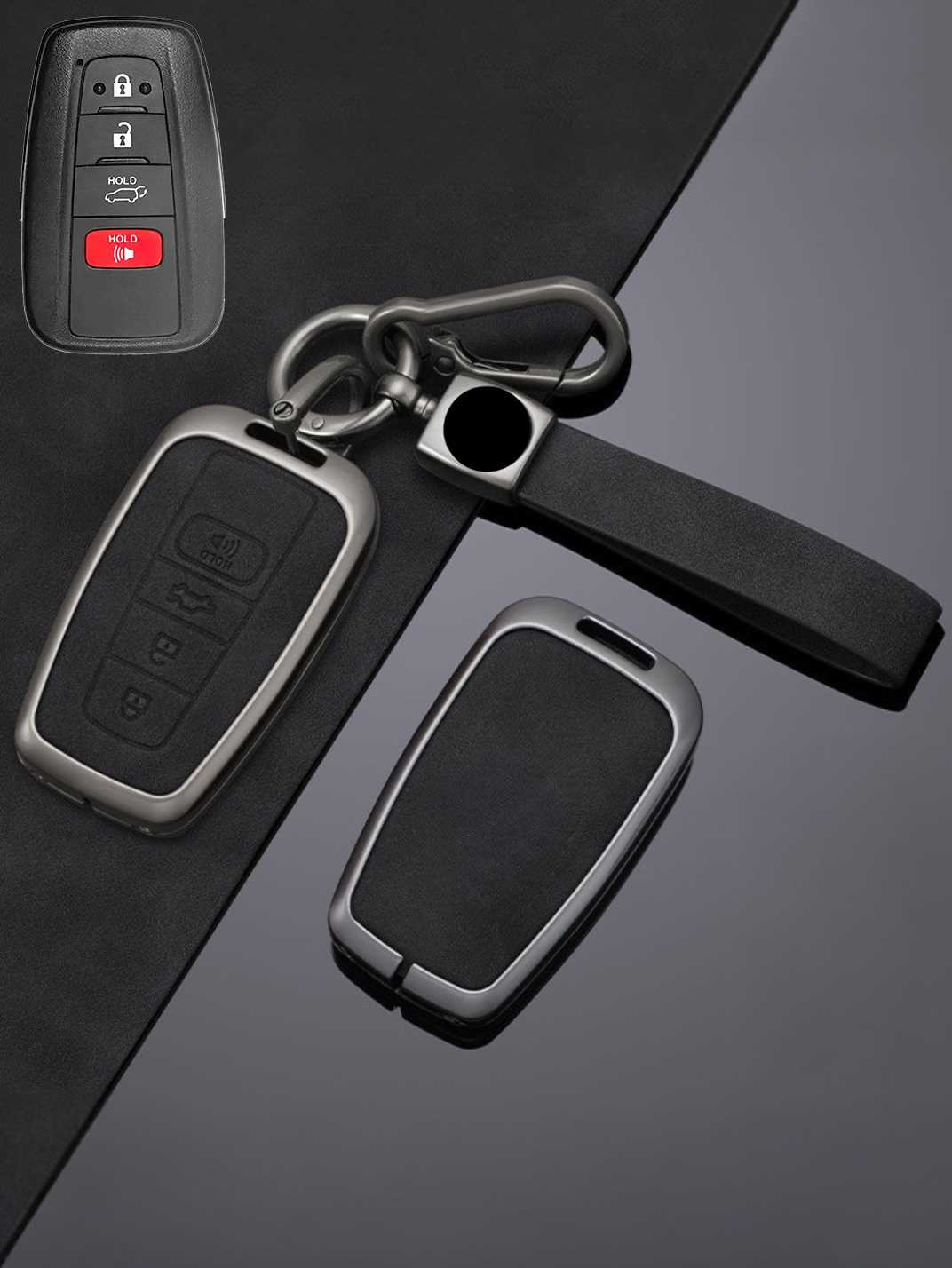 Toyota Key Fob Cover with Leather & Metal Frame