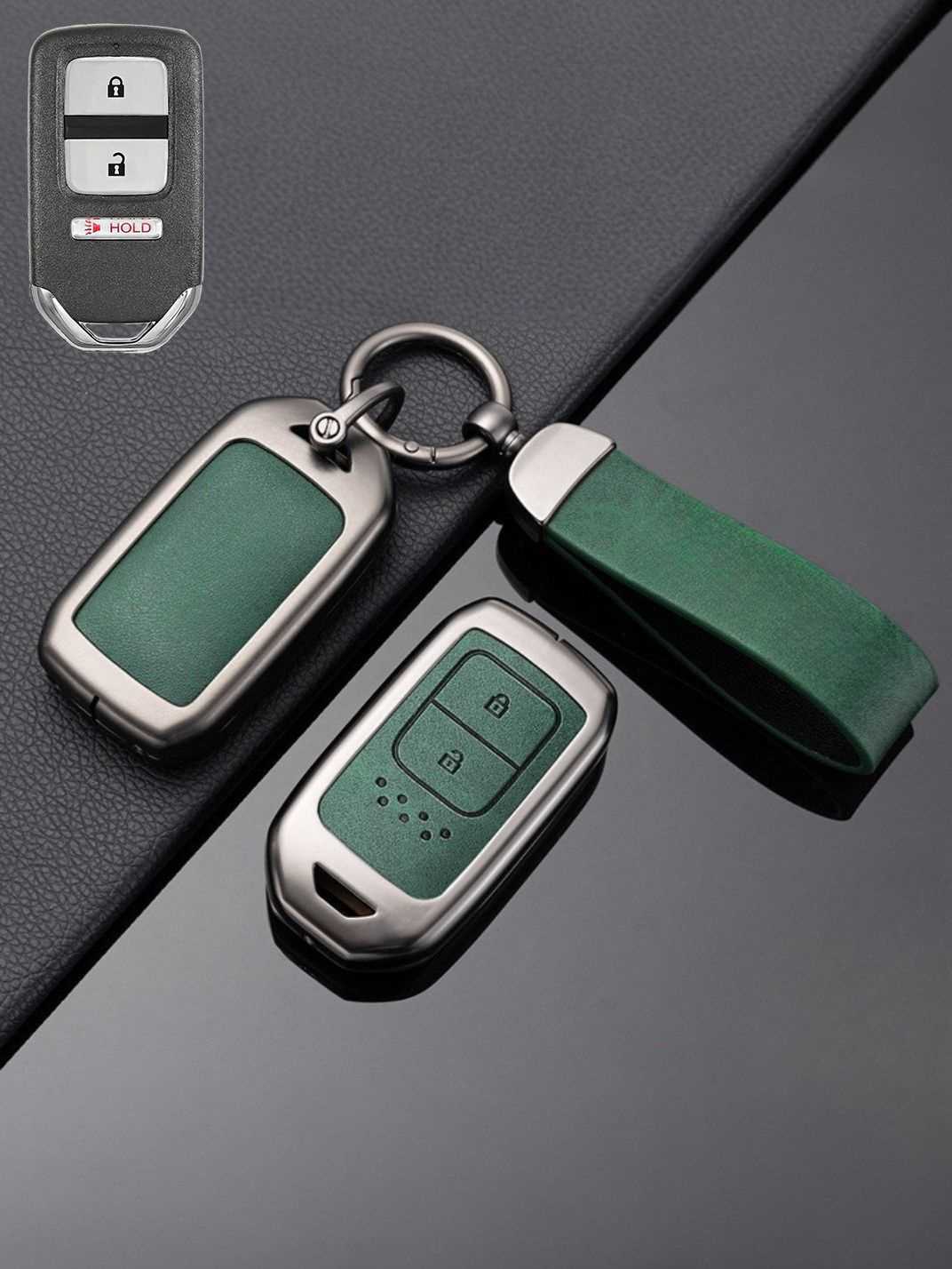 Honda Key Genuine Leather & Metal Frame