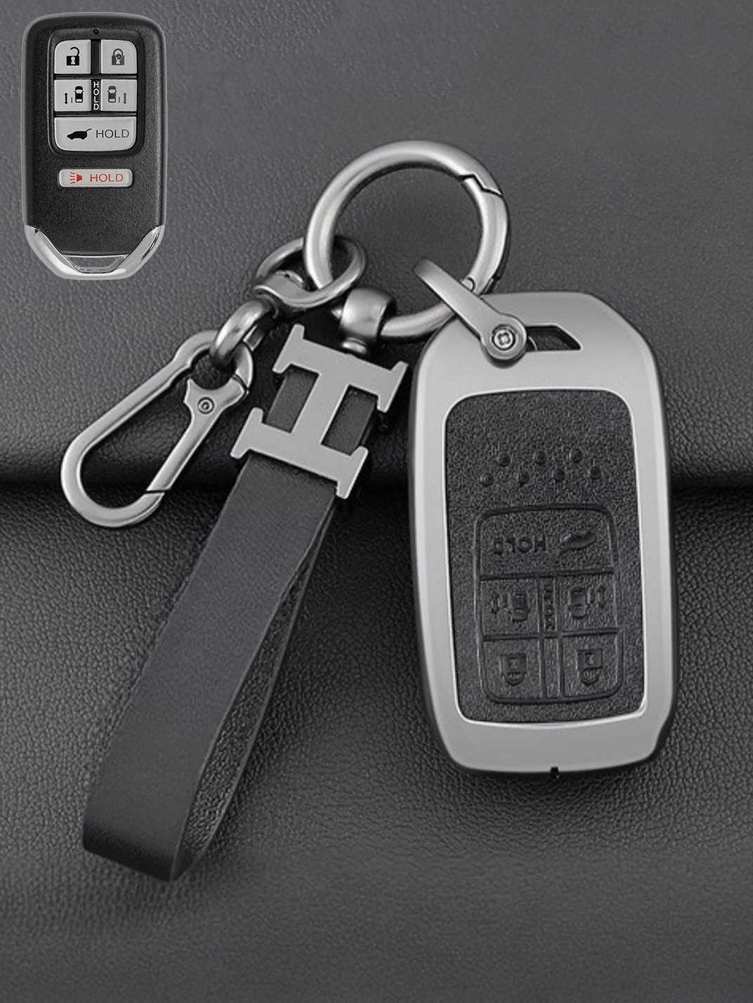 Honda Key Genuine Leather & Metal Frame
