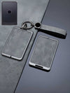 Vintage Leather Metal Alloy Honda Key Cover