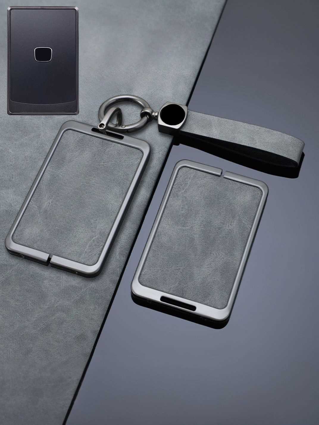 Vintage Leather Metal Alloy Honda Key Cover