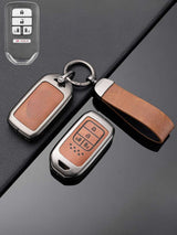 Honda Key Genuine Leather & Metal Frame