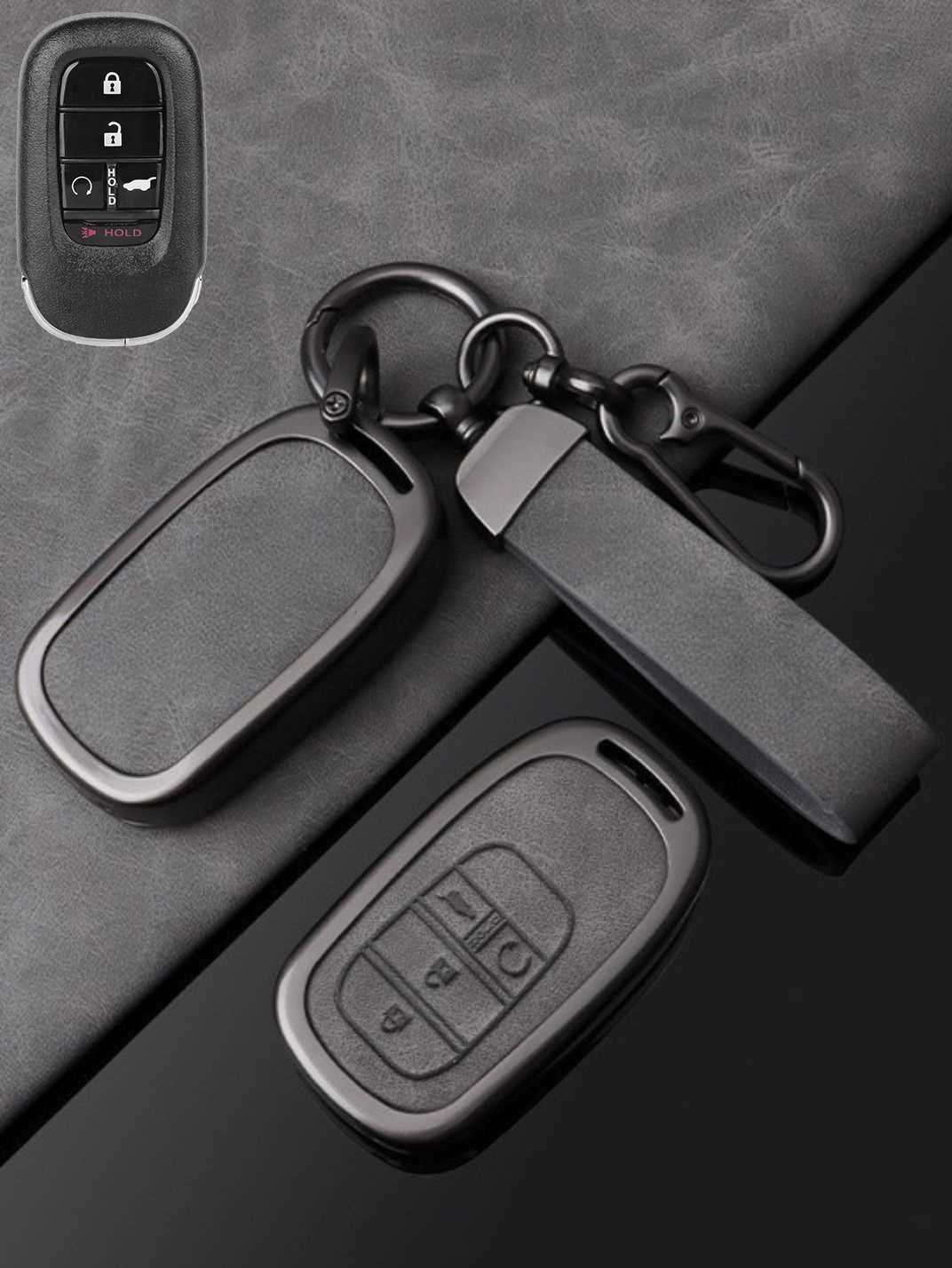 Honda Key Genuine Leather & Metal Frame