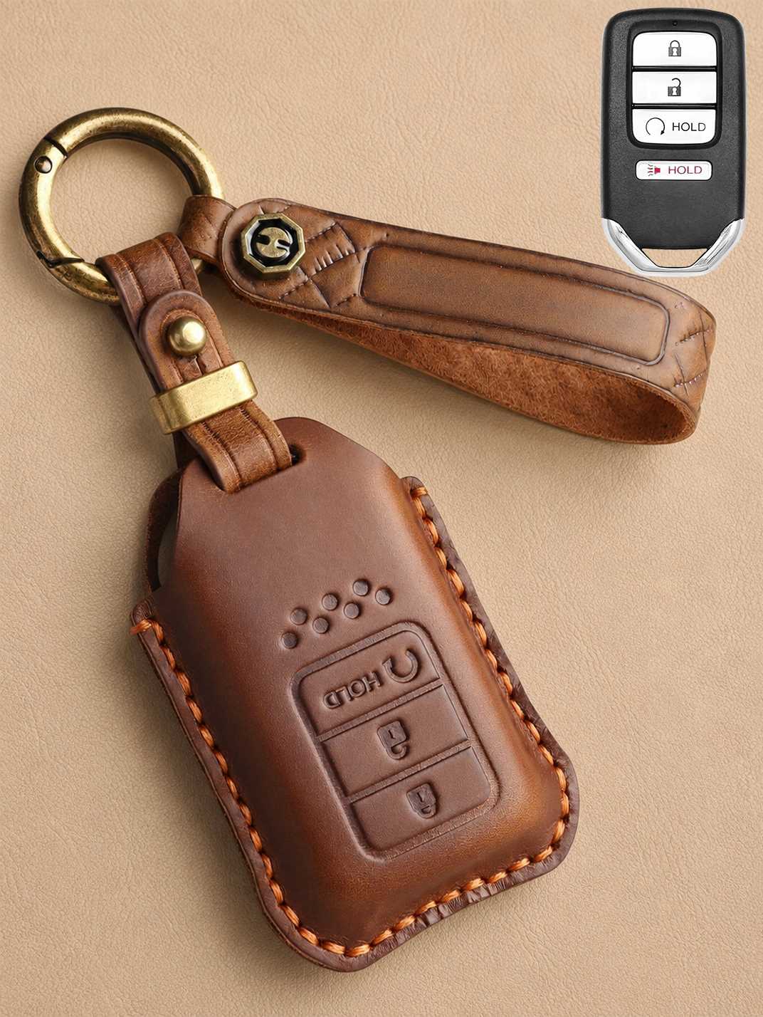 Premium Genuine Leather Honda Key Cover