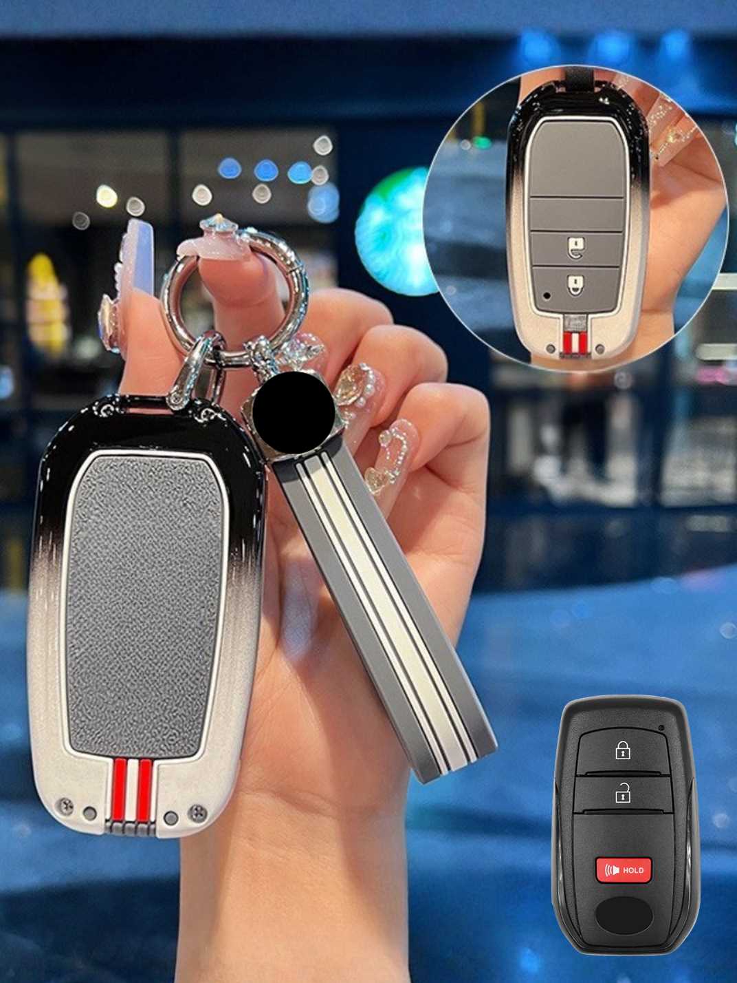 Luxury Colored Alloy Toyota Key Fob Case