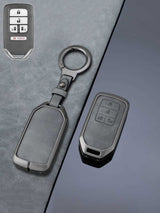 Vintage Leather Metal Alloy Honda Key Cover