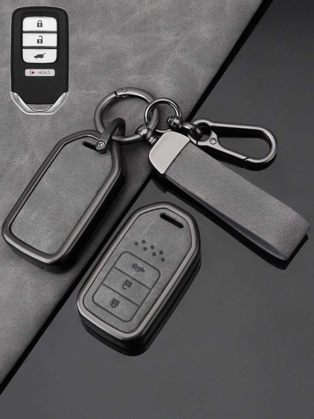 Honda Key Genuine Leather & Metal Frame