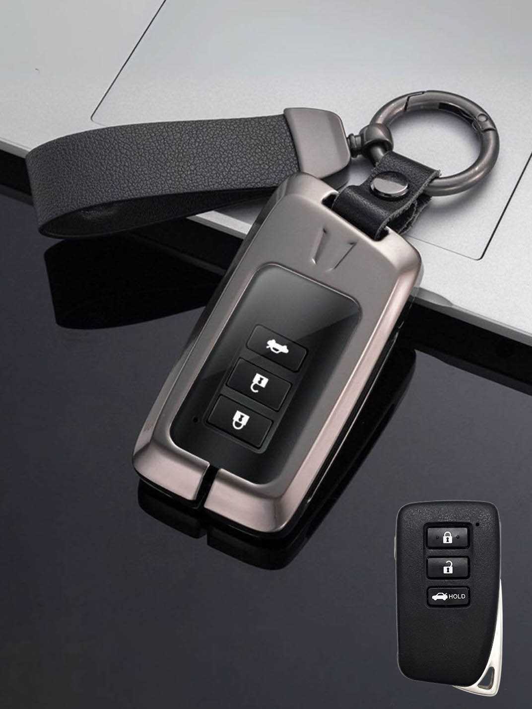 Vintage Leather Metal Alloy Lexus Key Cover