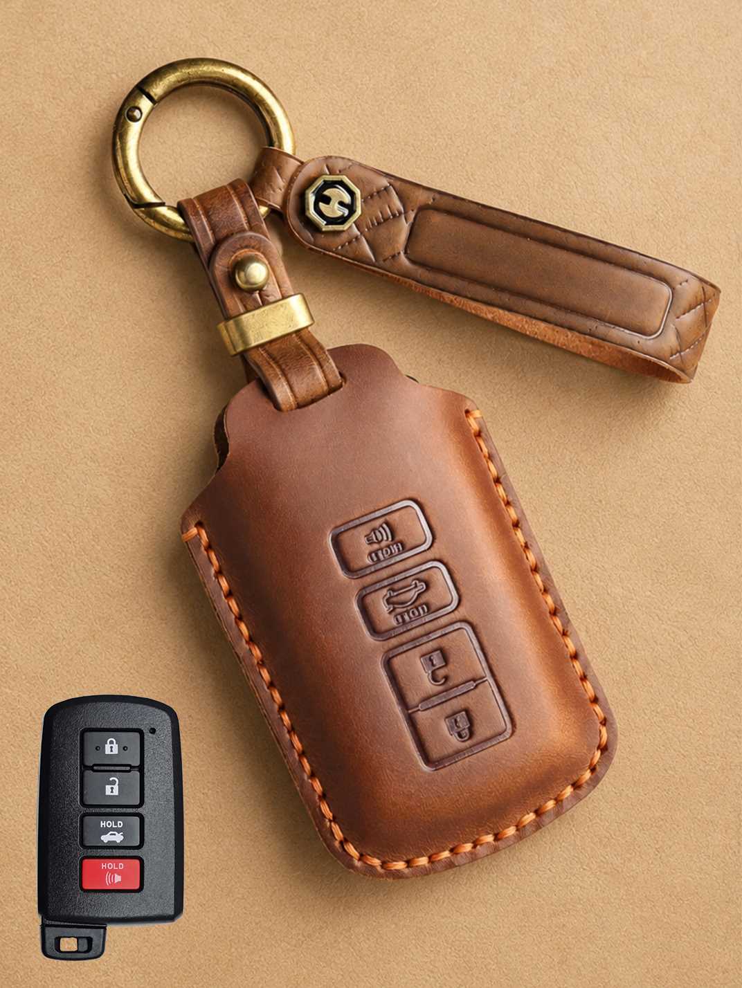 Premium Genuine Leather Toyota Key Cover