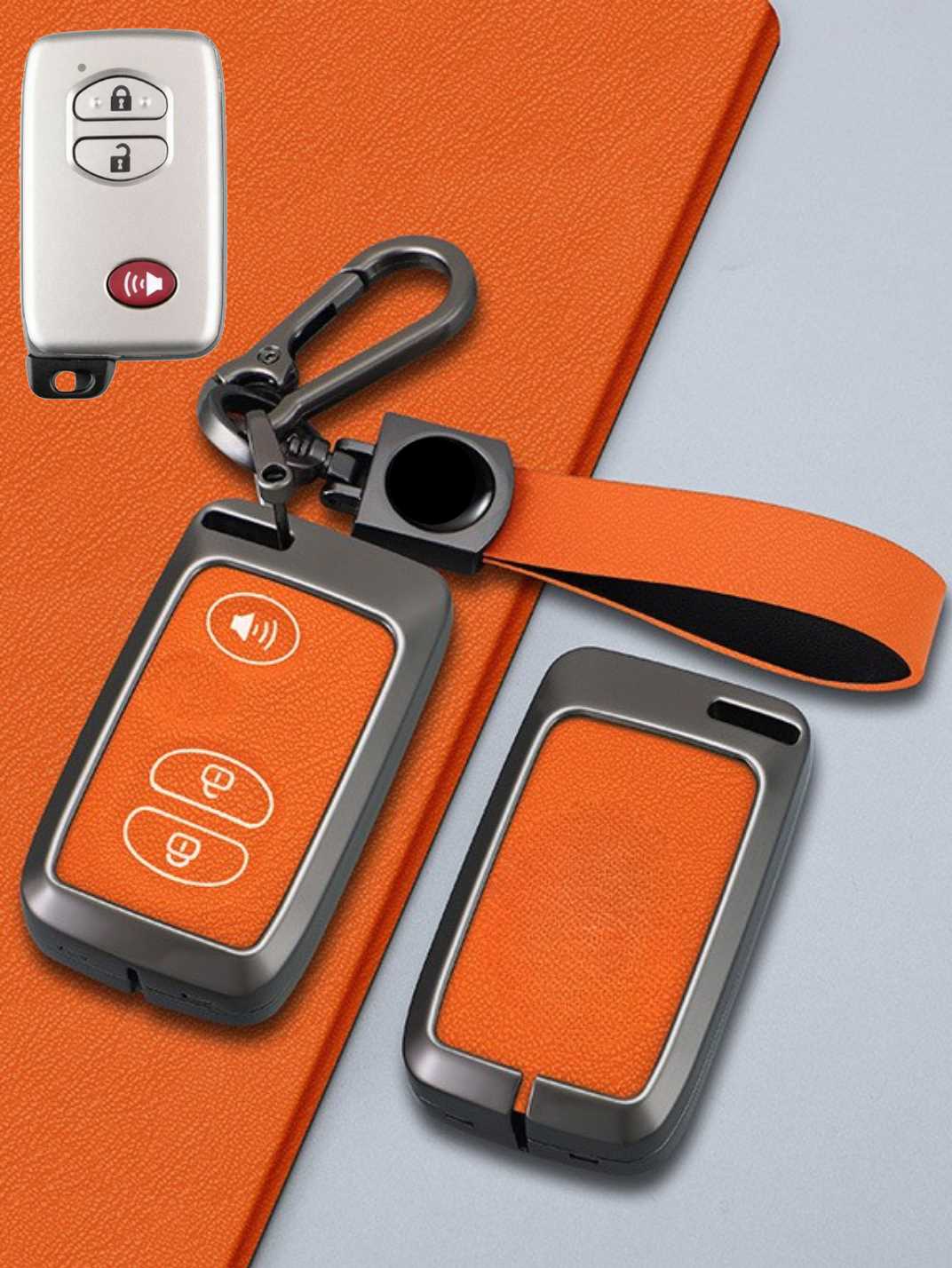 Toyota Key Genuine Leather & Metal Frame