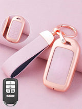 Honda Key Fob Cover with Leather & Metal Frame