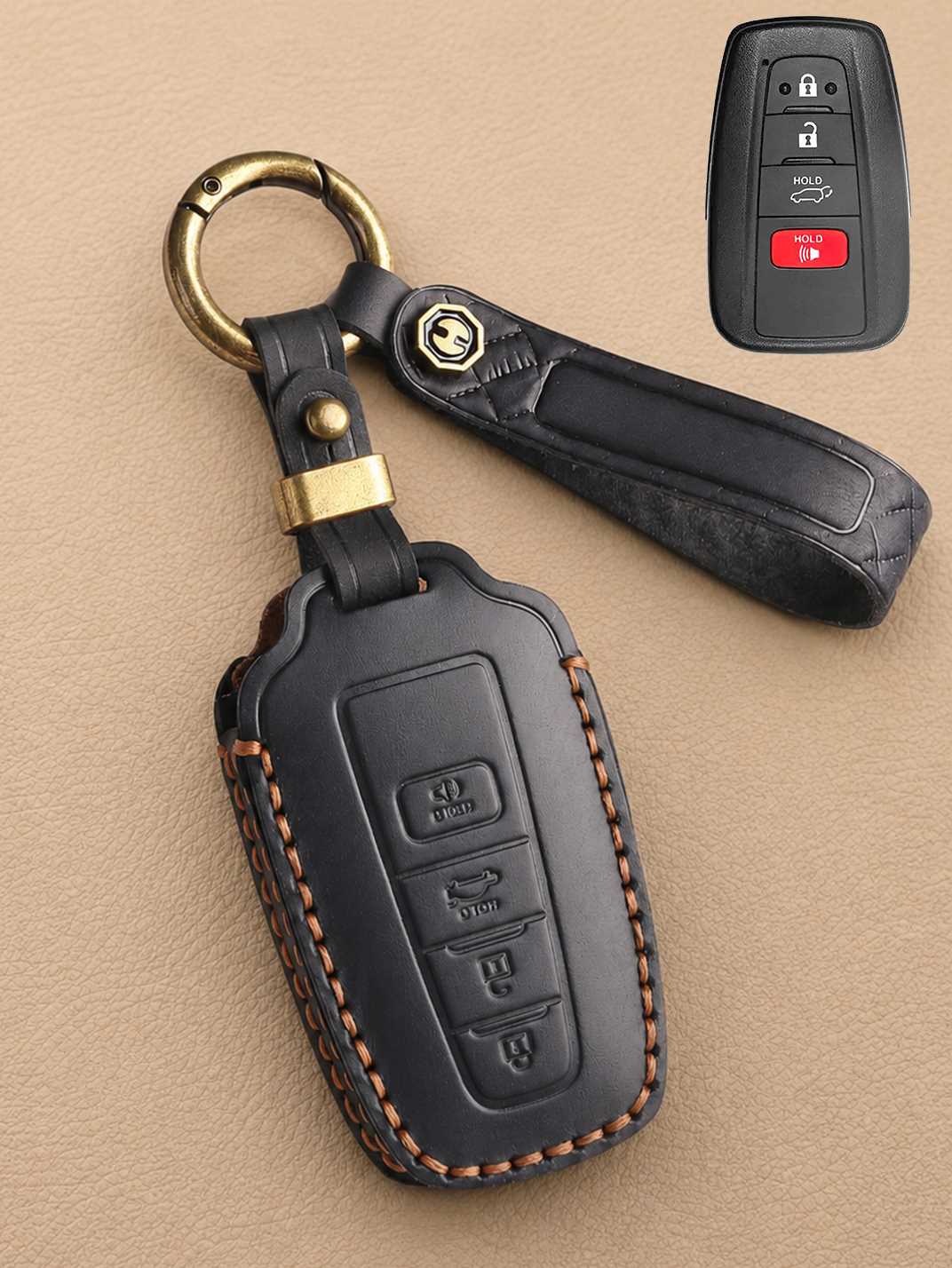 Premium Genuine Leather Toyota Key Cover