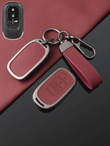 Vintage Leather Metal Alloy Honda Key Cover