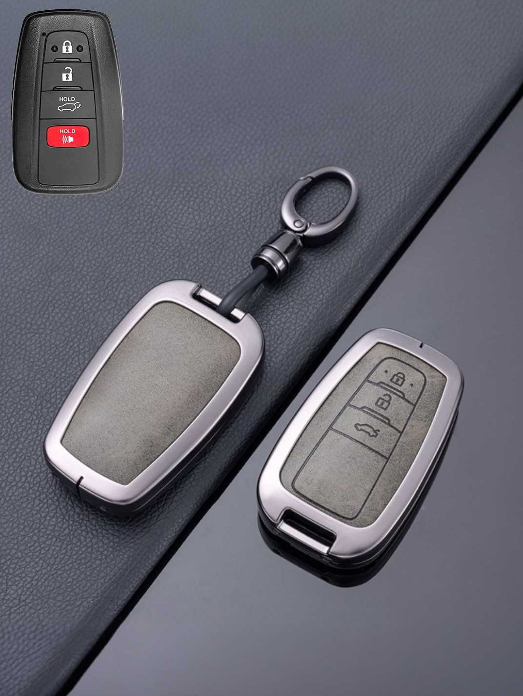 Toyota Key Genuine Leather & Metal Frame