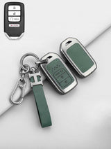 Vintage Leather Metal Alloy Honda Key Cover