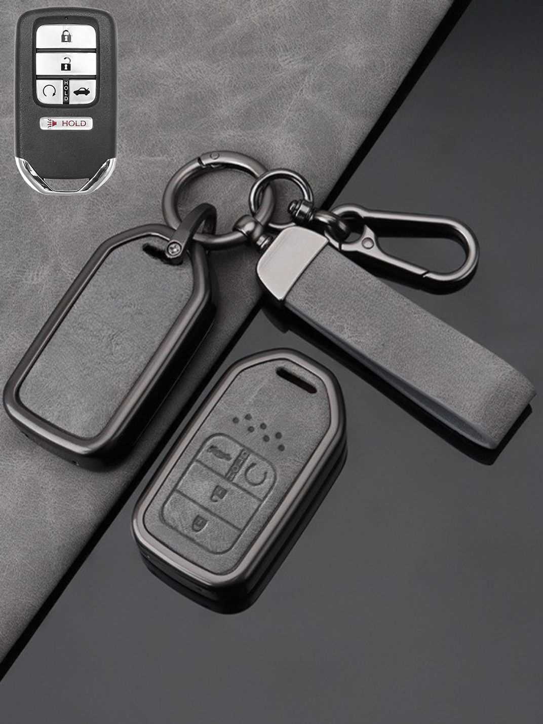 Honda Key Genuine Leather & Metal Frame