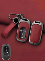 Honda Key Genuine Leather & Metal Frame