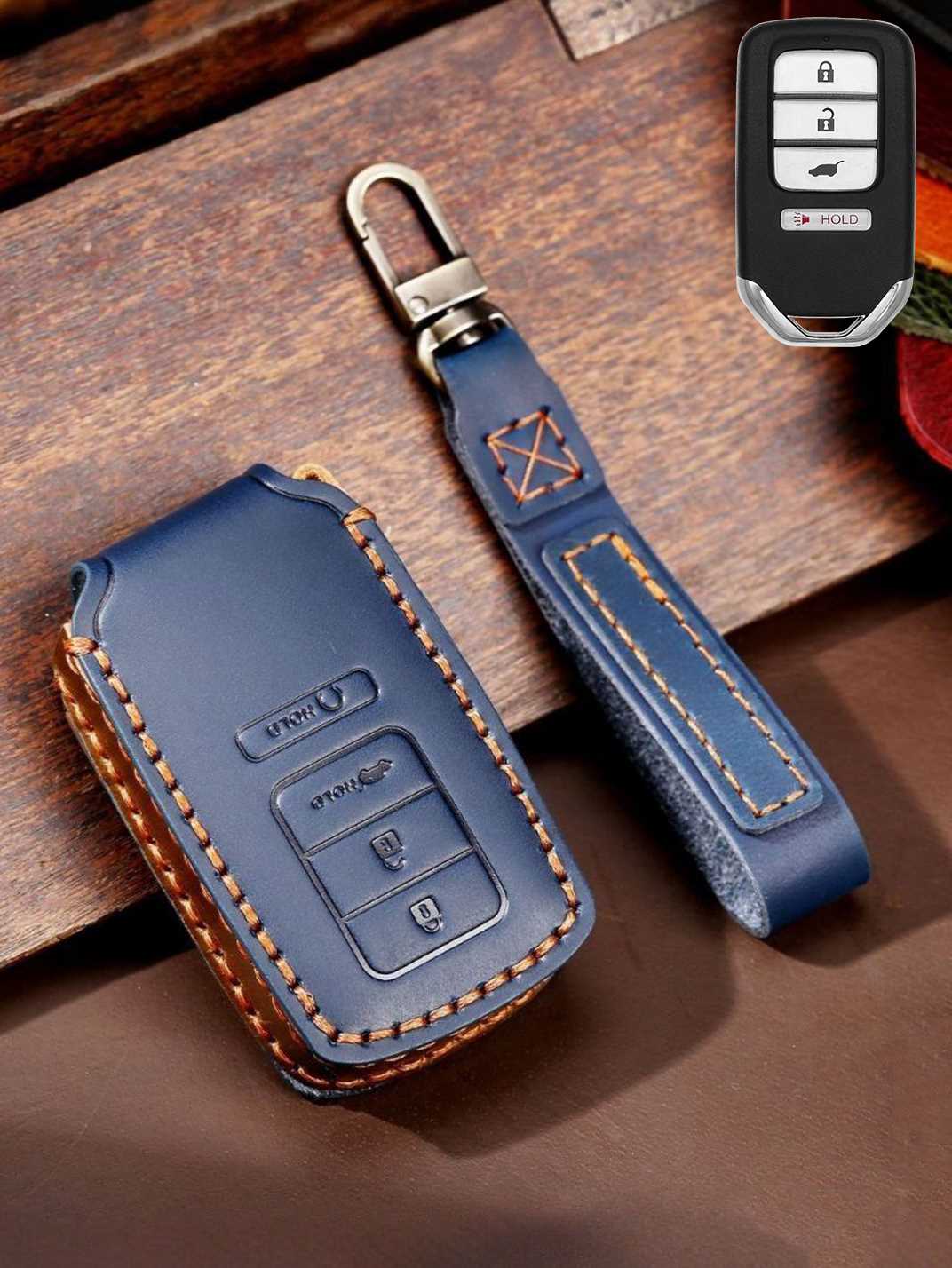 Premium Genuine Leather Honda Key Cover