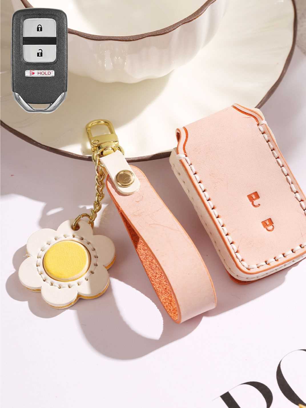 Premium Genuine Leather Honda Key Cover
