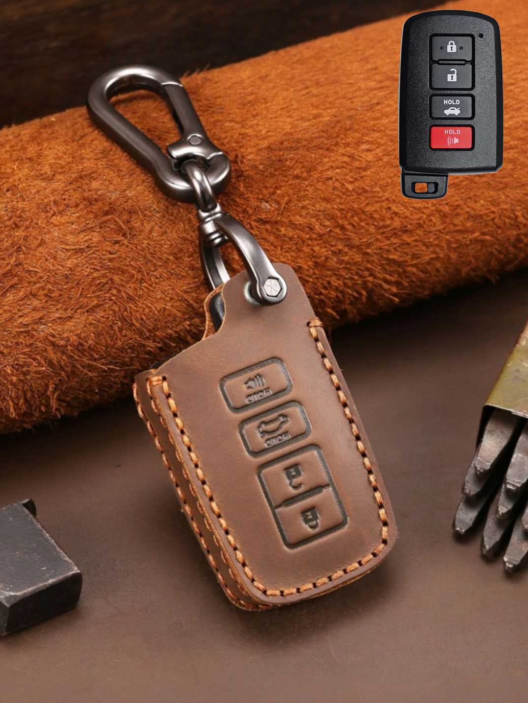 Premium Genuine Leather Toyota Key Cover