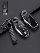 Premium Leather Visible-Button Audi Key Shell