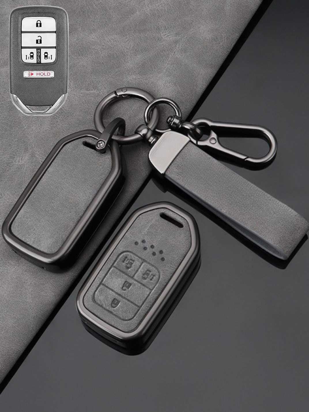 Honda Key Genuine Leather & Metal Frame