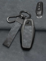 Premium Leather Visible-Button Audi Key Shell