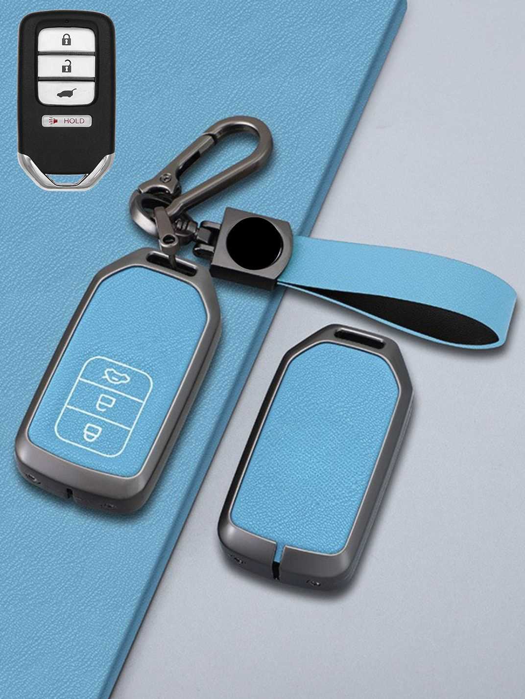Honda Key Genuine Leather & Metal Frame