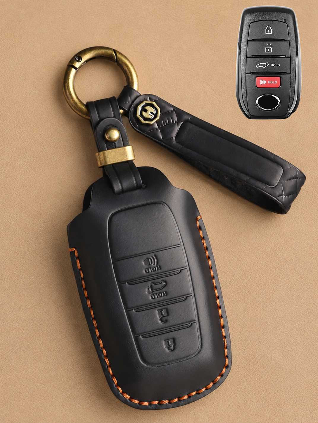 Premium Genuine Leather Toyota Key Cover