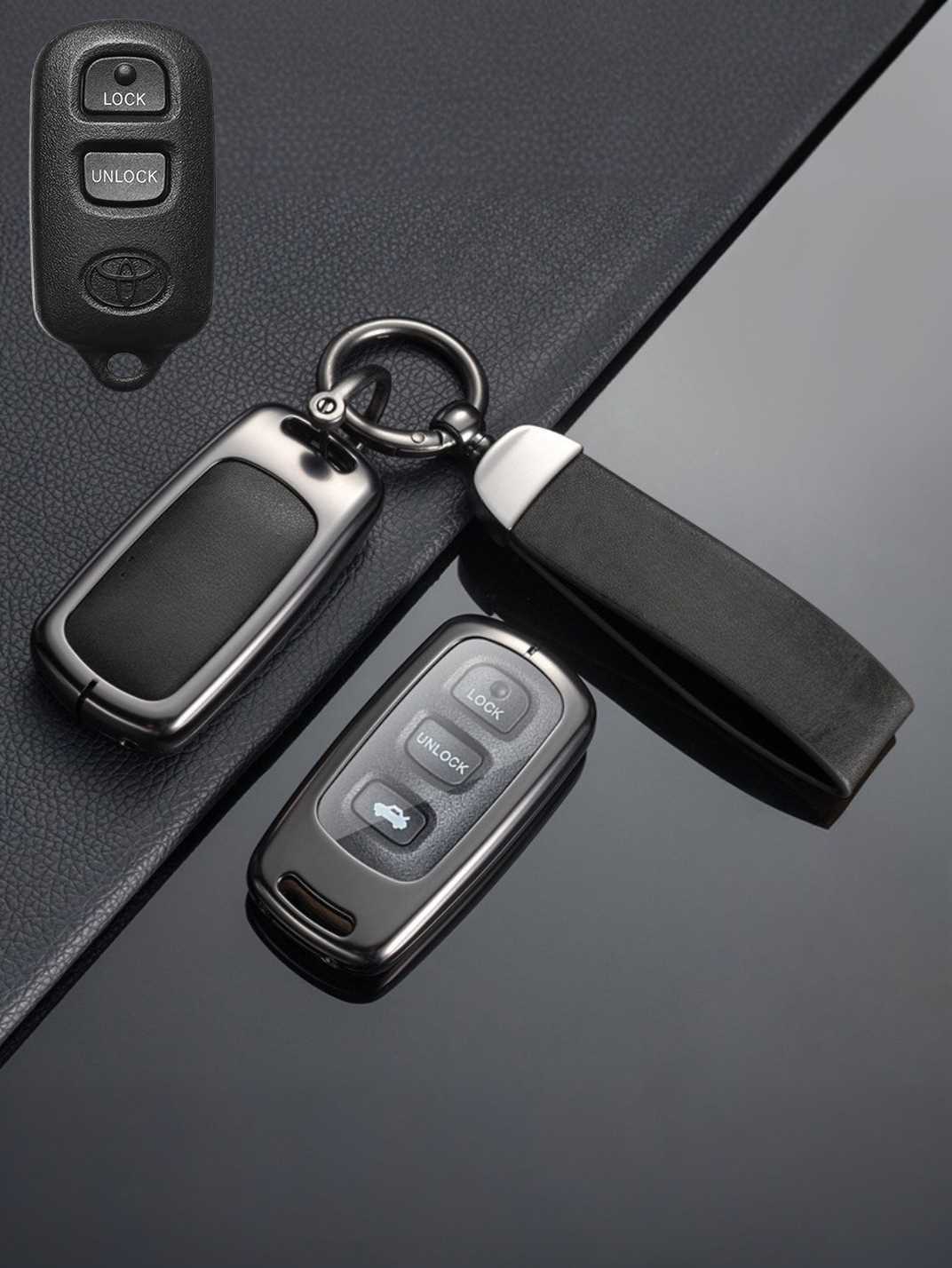 Toyota Key Genuine Leather & Metal Frame