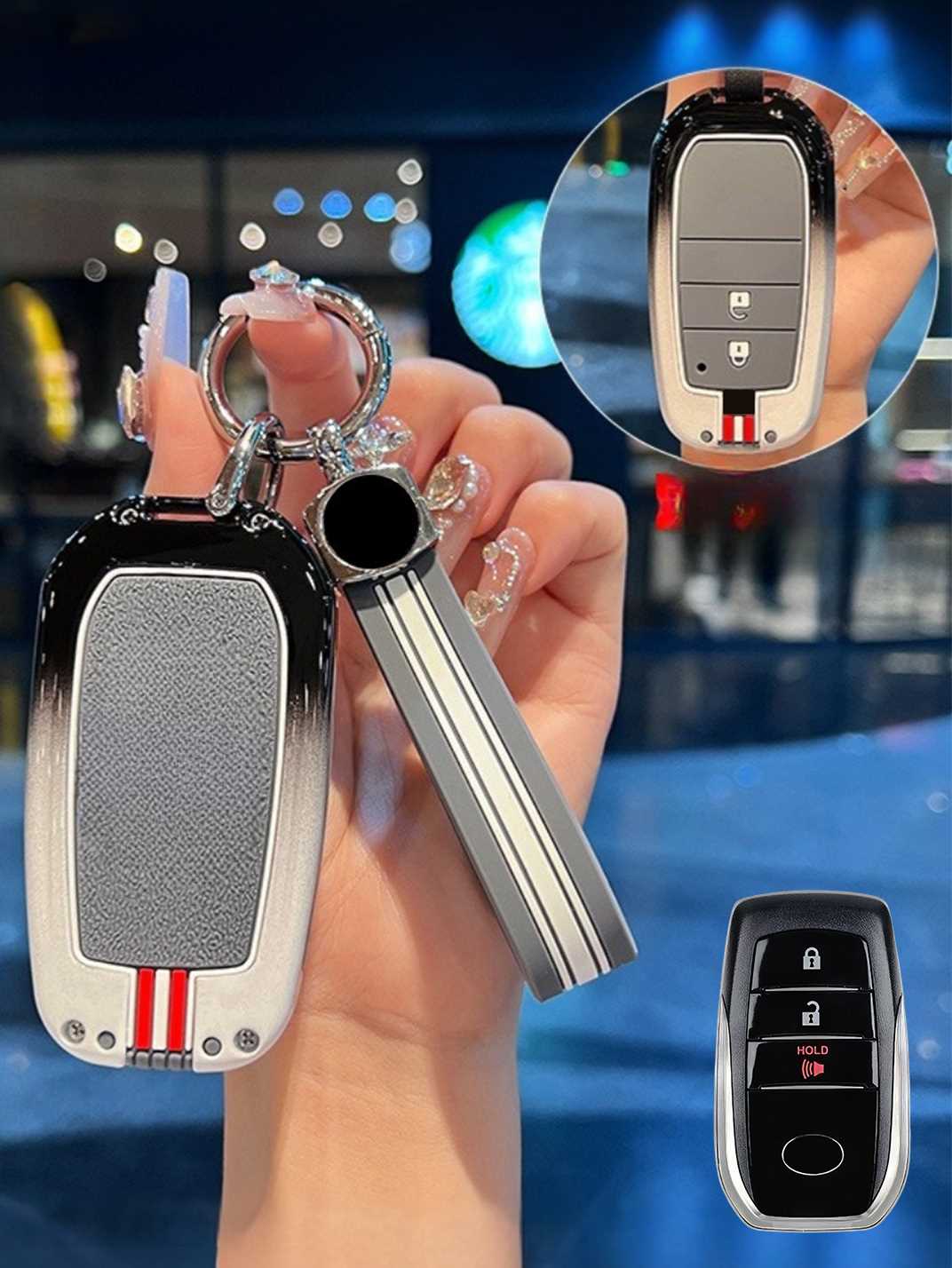 Luxury Colored Alloy Toyota Key Fob Case