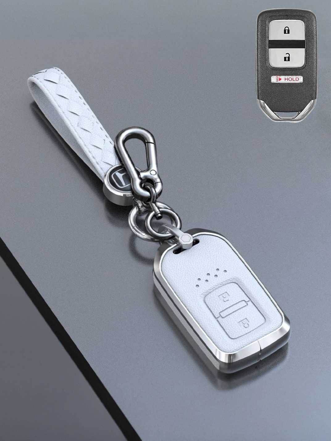 Honda Key Genuine Leather & Metal Frame