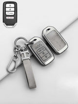 Vintage Leather Metal Alloy Honda Key Cover