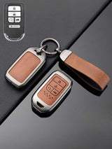 Honda Key Genuine Leather & Metal Frame