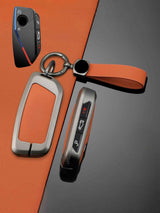 BMW Key Genuine Leather & Metal Frame