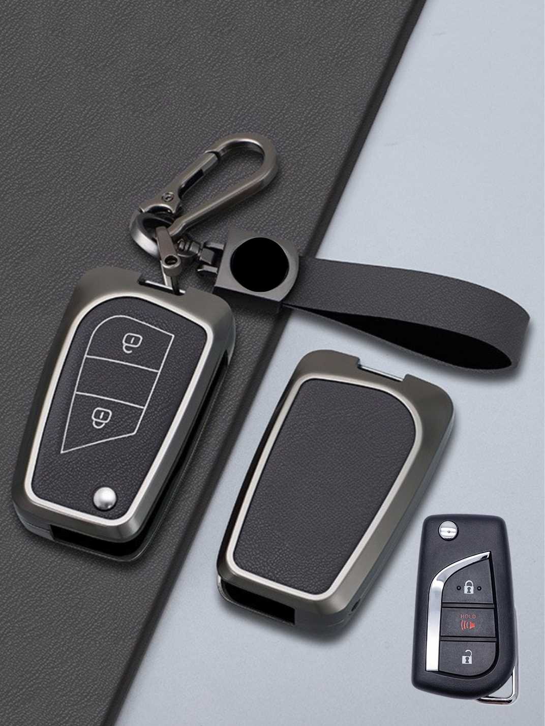 Toyota Key Genuine Leather & Metal Frame