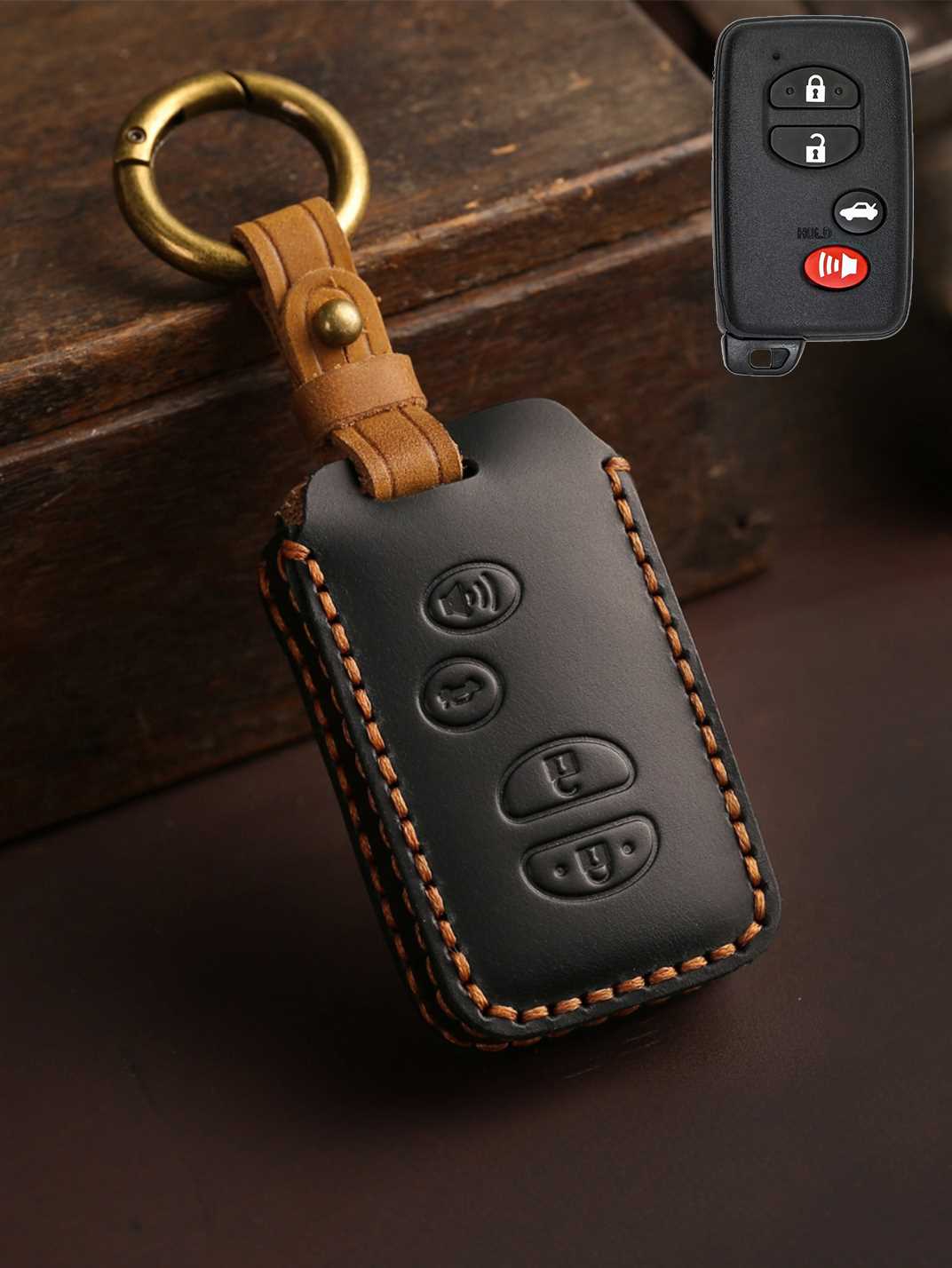 Premium Genuine Leather Toyota Key Cover