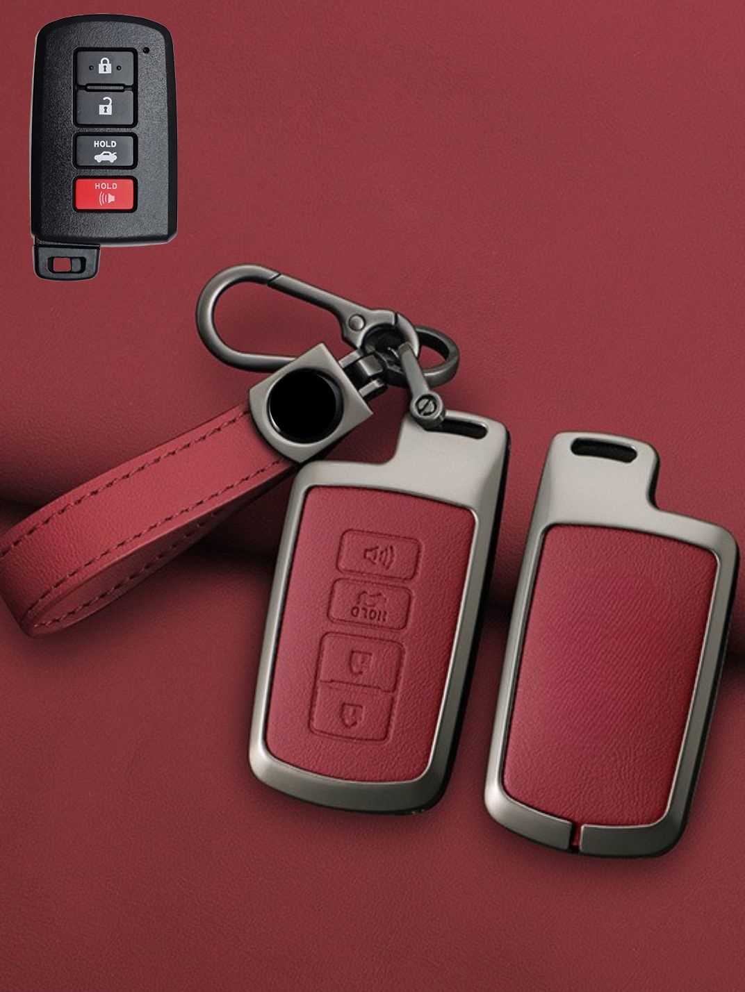 Toyota Key Genuine Leather & Metal Frame