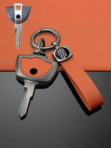 BMW Motorcycle Key Genuine Leather & Metal Frame