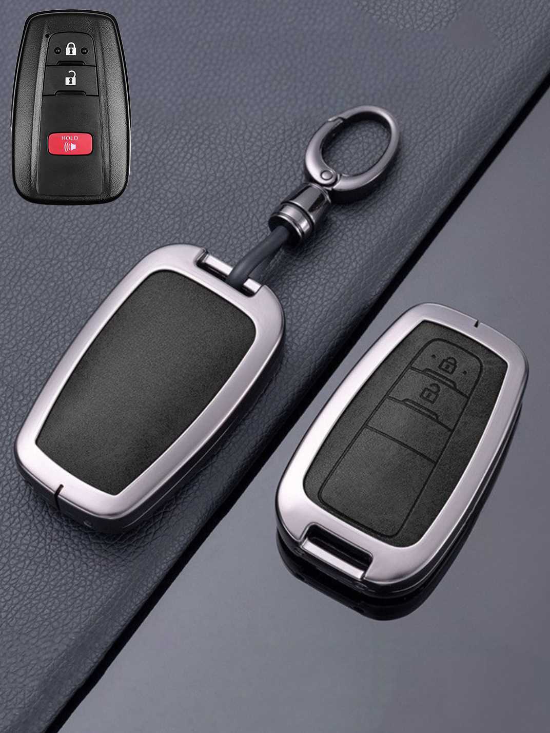Toyota Key Genuine Leather & Metal Frame