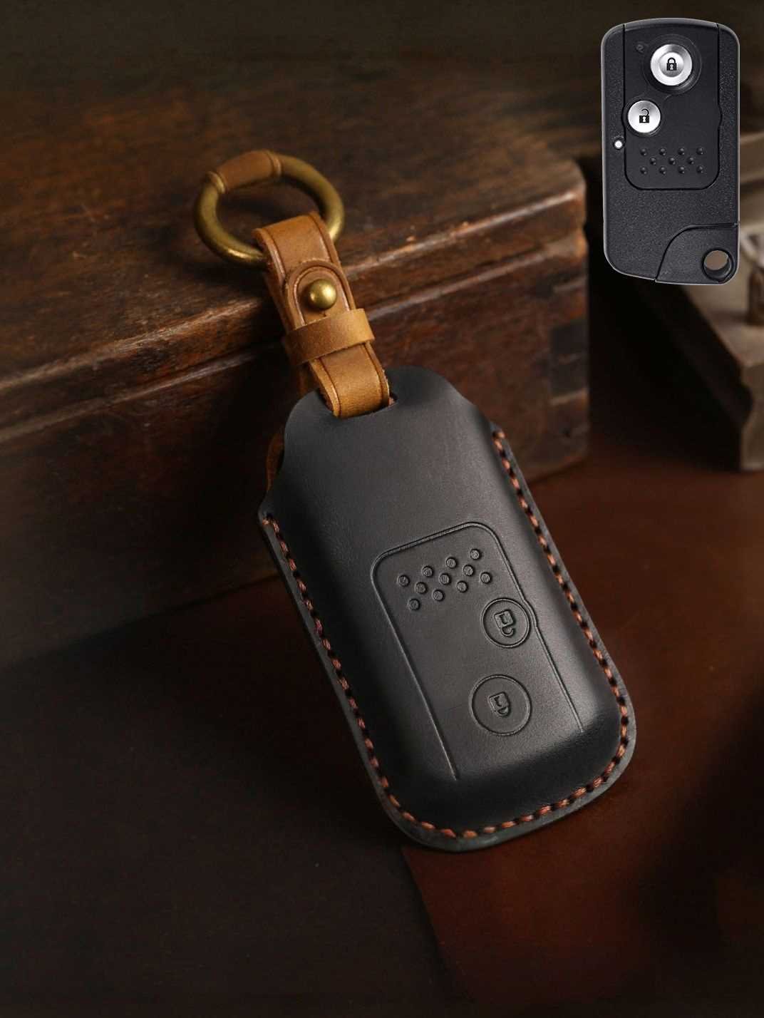 Premium Genuine Leather Honda Key Cover