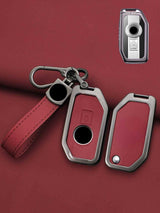 BMW Motorcycle Key Genuine Leather & Metal Frame