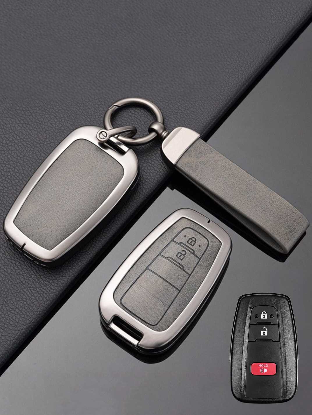 Toyota Key Genuine Leather & Metal Frame