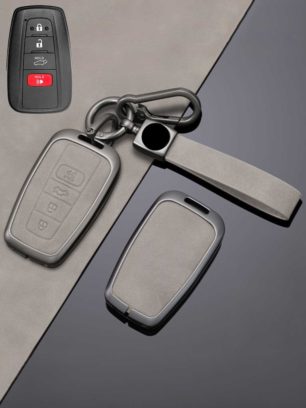 Toyota Key Fob Cover with Leather & Metal Frame