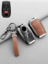 Vintage Leather Metal Alloy Toyota Key Cover