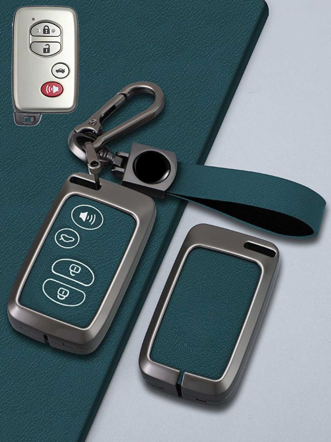 Toyota Key Genuine Leather & Metal Frame