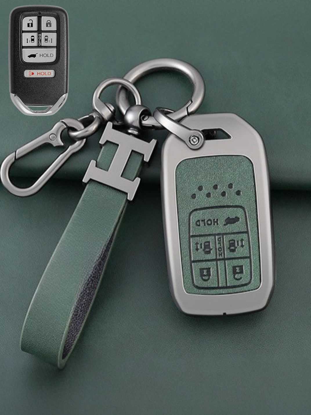 Honda Key Genuine Leather & Metal Frame