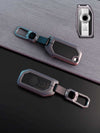 BMW Motorcycle Key Fob Cover with Leather & Metal Frame