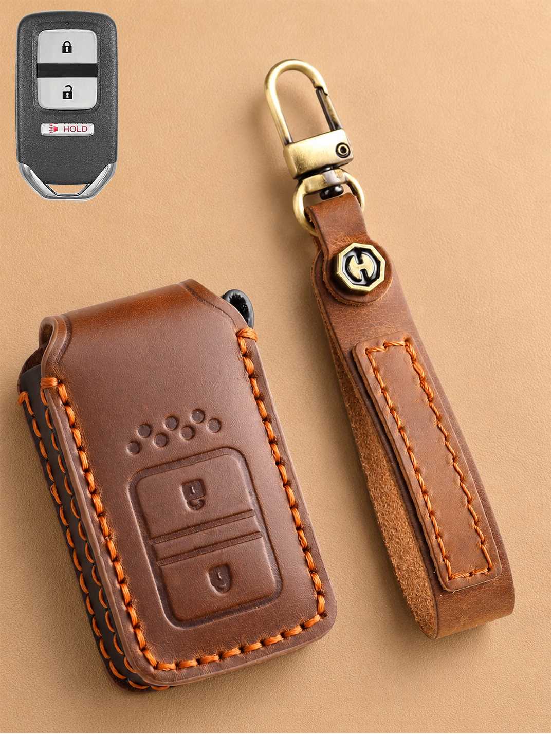 Premium Genuine Leather Honda Key Cover